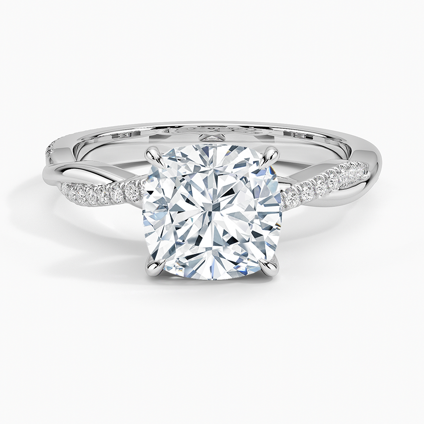 Cushion Cut Diamond Twisted Pave Band Ring - Prime & Pure