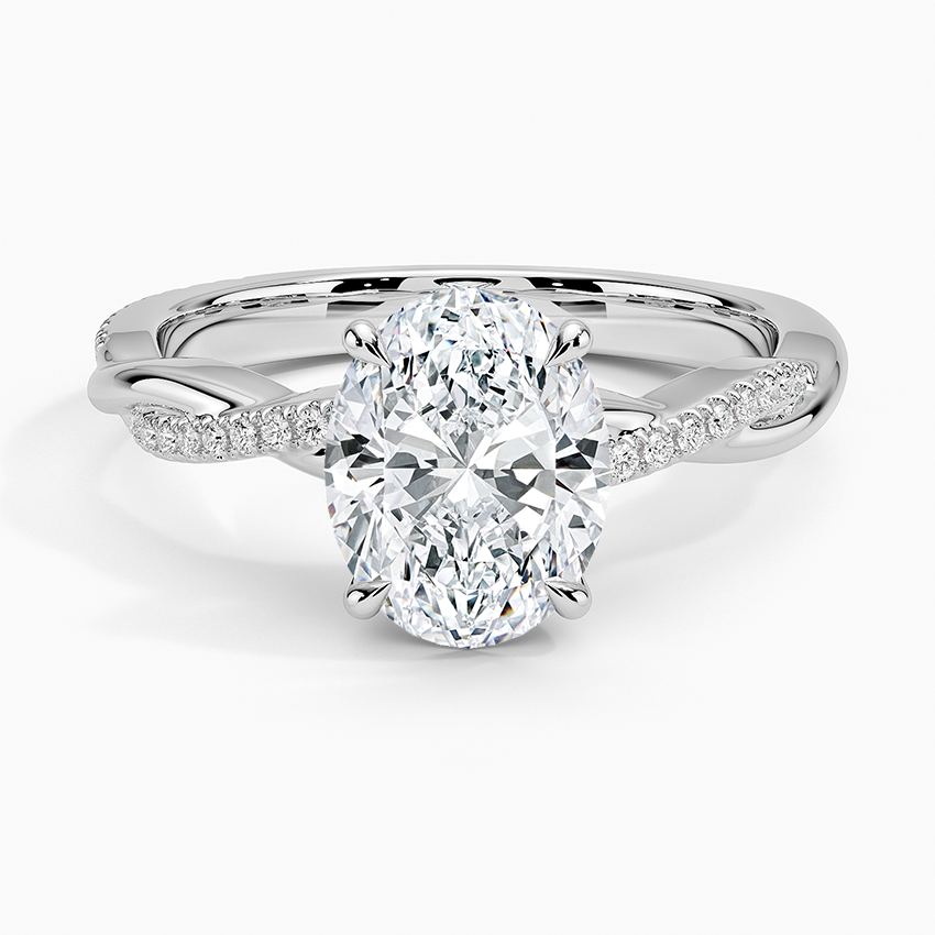 Oval Cut Diamond Twisted Pave Band Ring - Prime & Pure