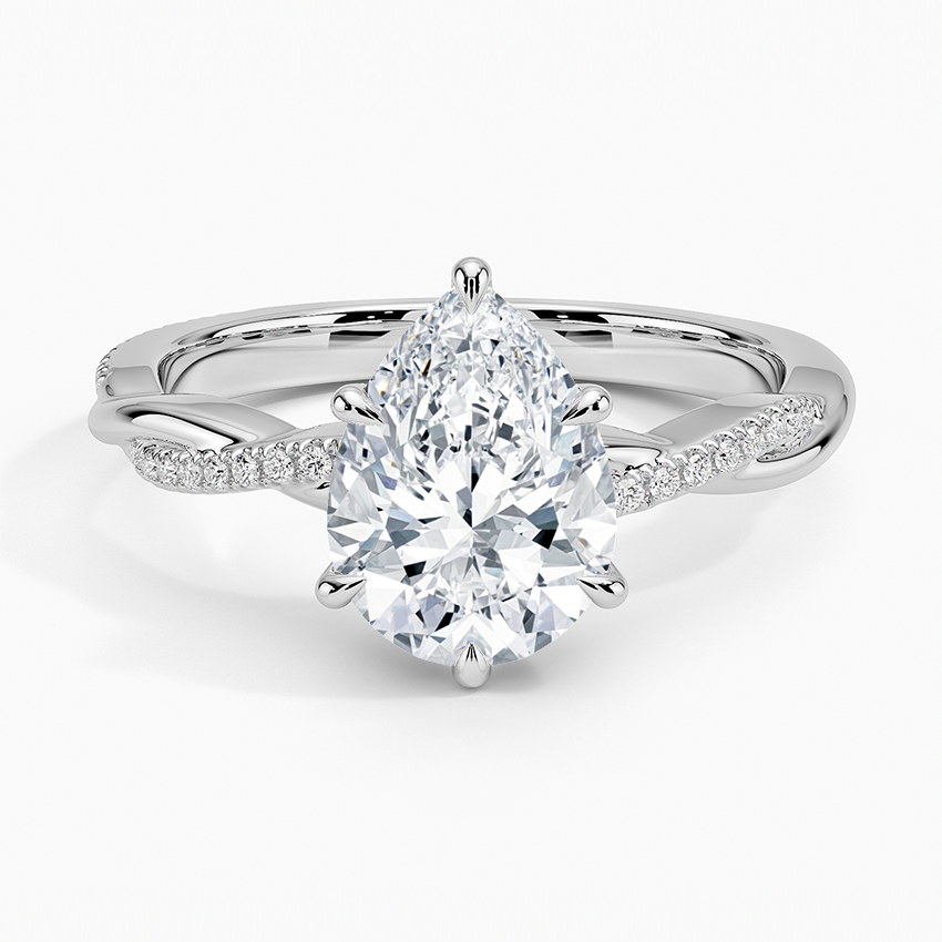 Pear Cut Diamond Twisted Pave Band Ring - Prime & Pure