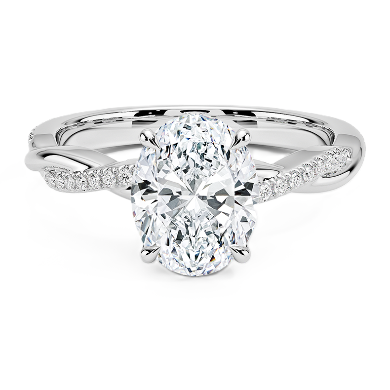 Oval Cut Diamond Twisted Pave Band Ring - Prime & Pure