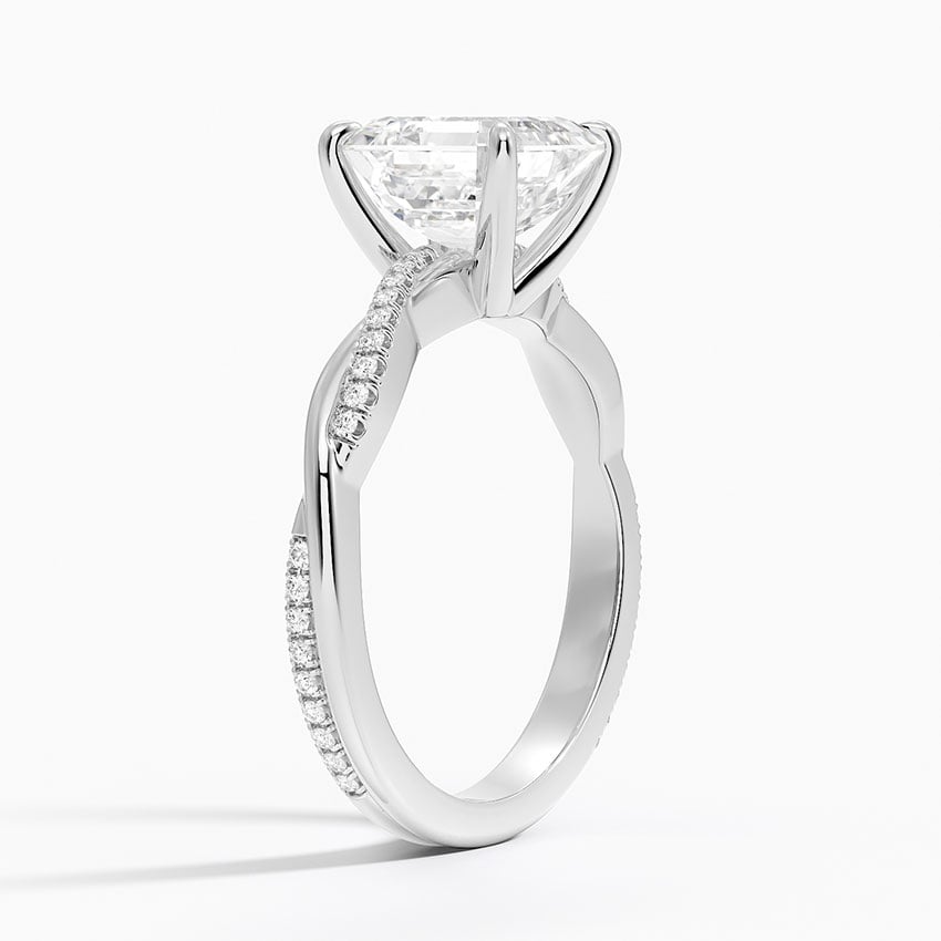 Asscher Cut Diamond Twisted Pave Band Ring - Prime & Pure