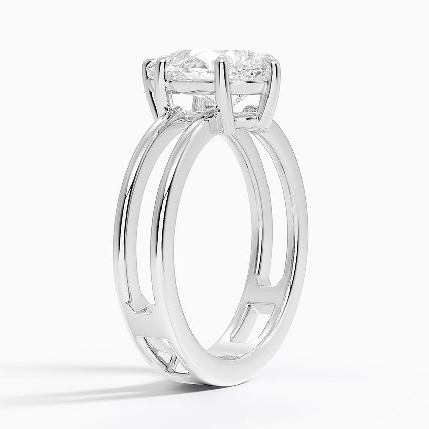 Pear Cut Diamond Double Band Solitaire Ring - Prime & Pure
