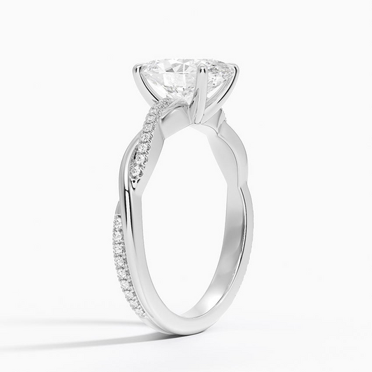 Oval Cut Diamond Twisted Pave Band Ring - Prime & Pure