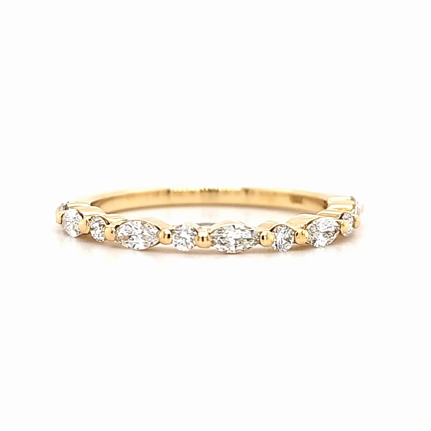 Eden - Round and Marquise Stones Wedding Ring - Prime & Pure