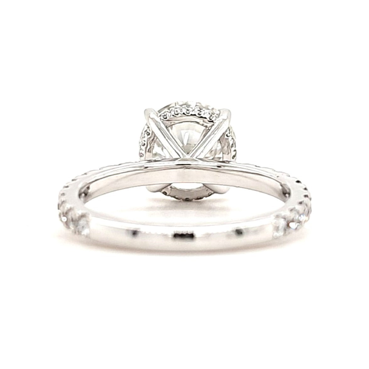 Sasha – " 4ct " Round Solitaire in 18k Gold with Hidden Halo and Pavé (Ready) - Prime & Pure