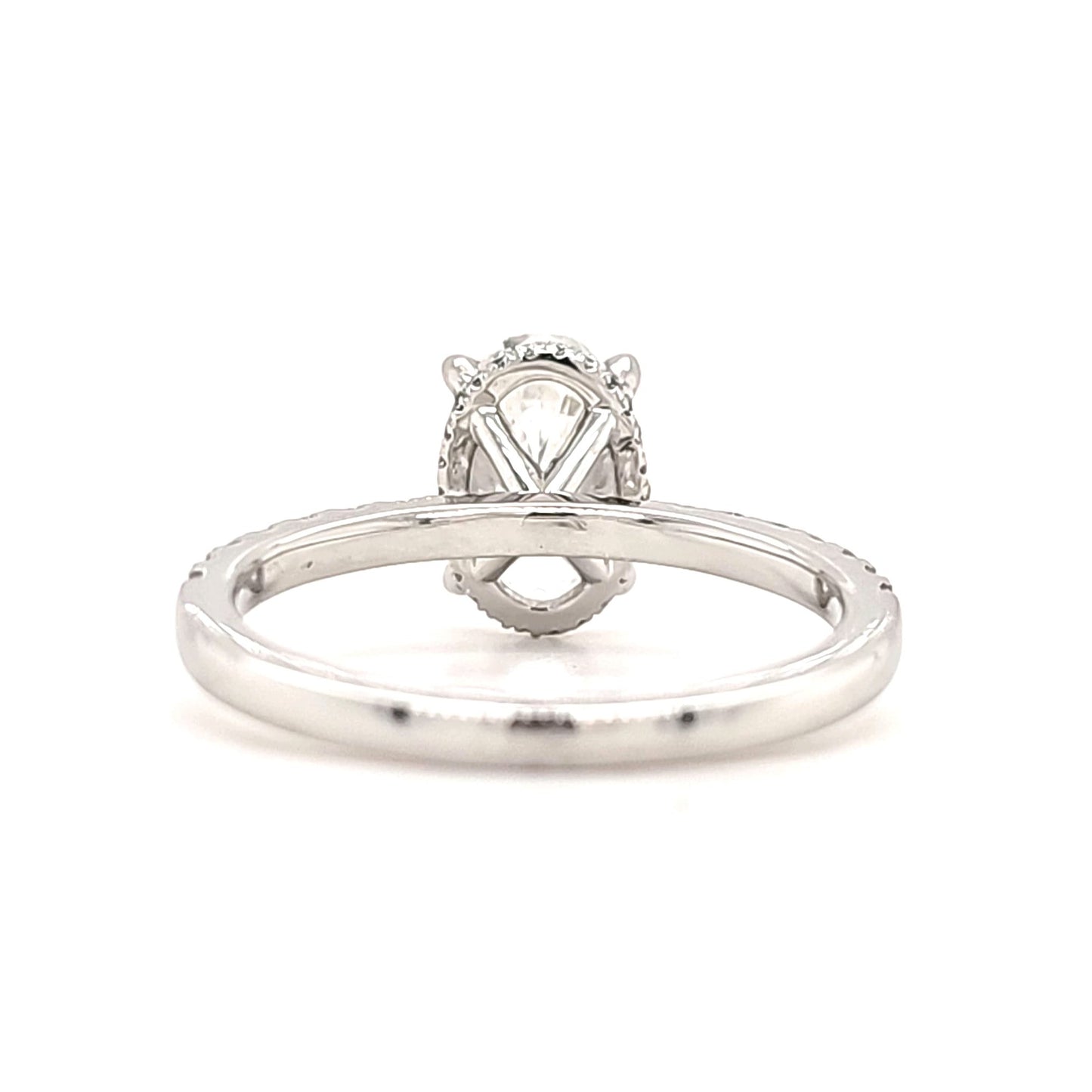 Hailey – " 2.5ct " Oval Solitaire in 18k with Hidden Halo and Pavé (Ready) - Prime & Pure
