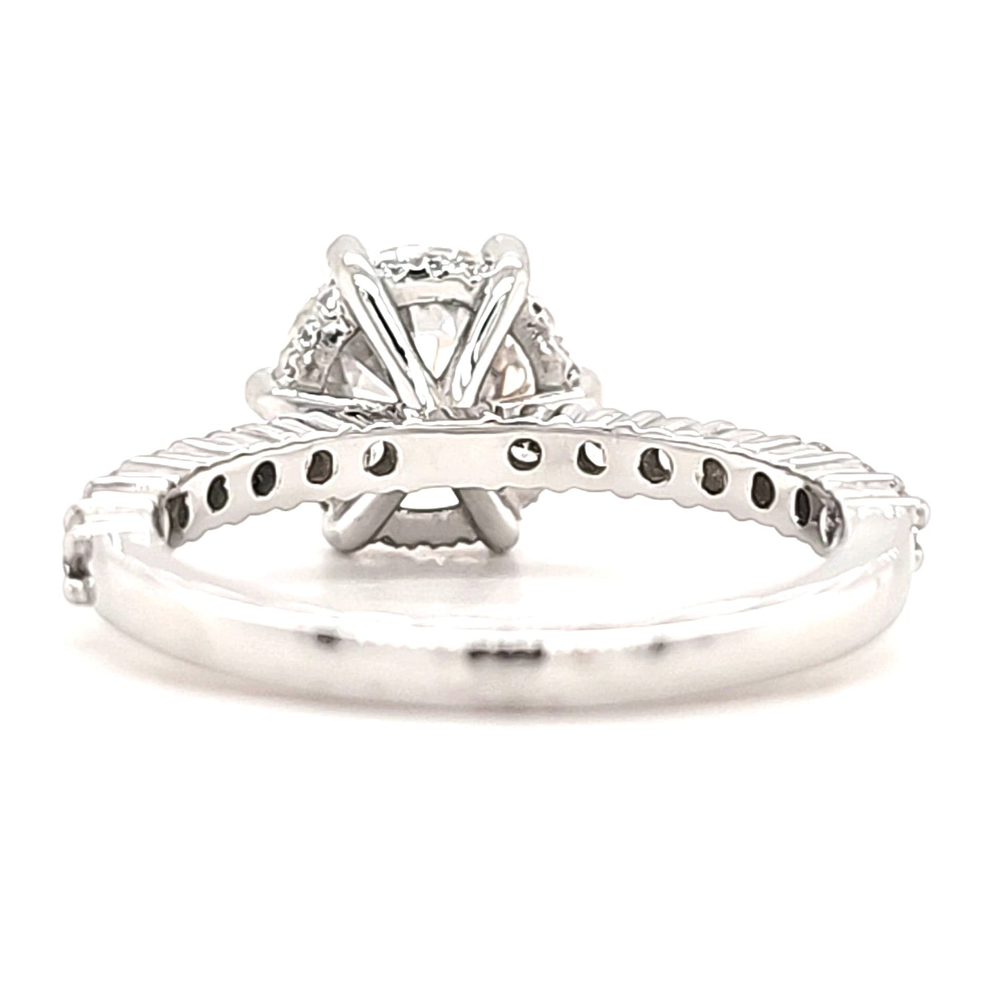 Riley – " 3.5ct " Round Solitaire in 18k Gold with Hidden Halo and Pavé Band (Ready) - Prime & Pure