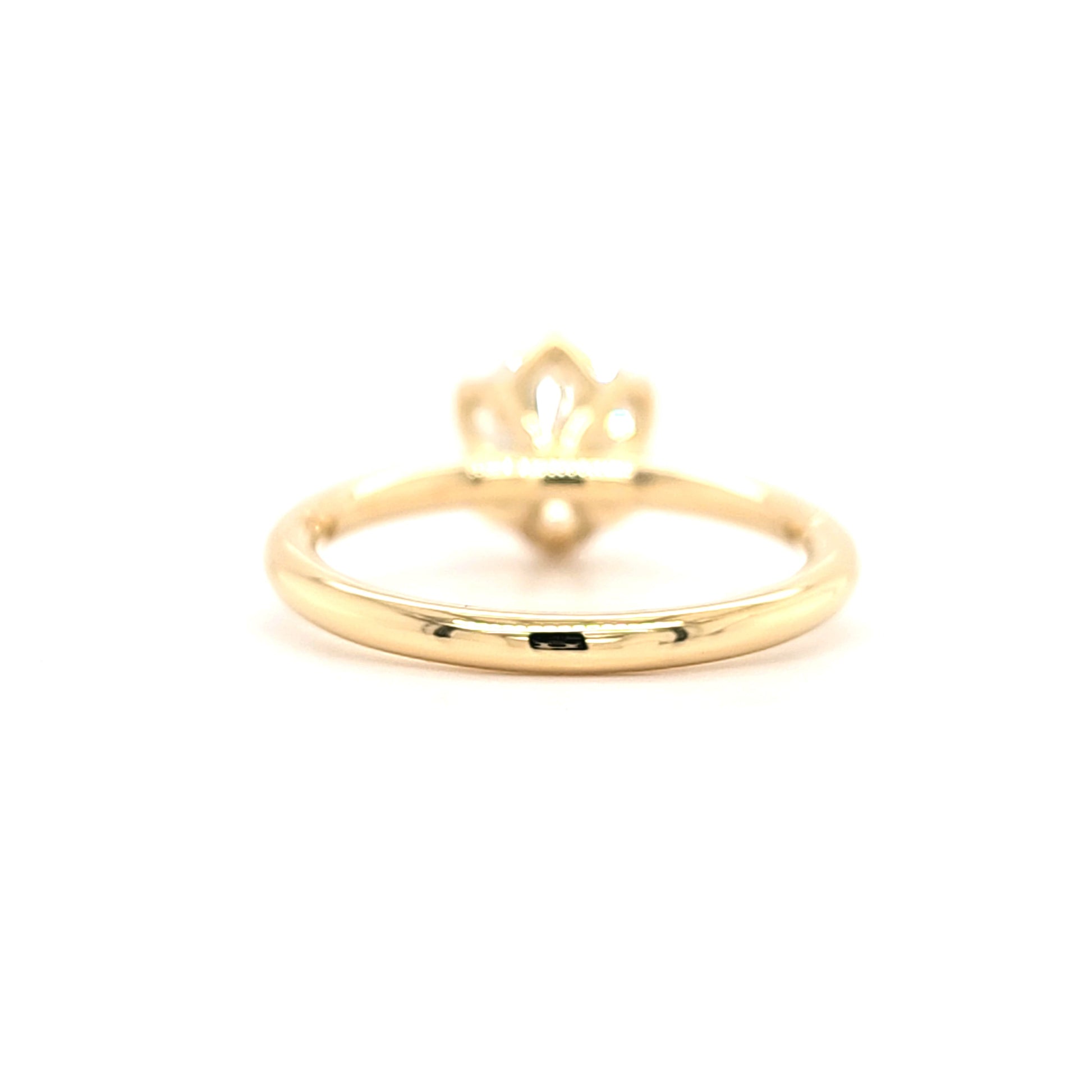 Annabelle – " 3ct " Round Cut Solitaire in 18k Gold 6 Claw Tulip Basket set (Ready) - Prime & Pure