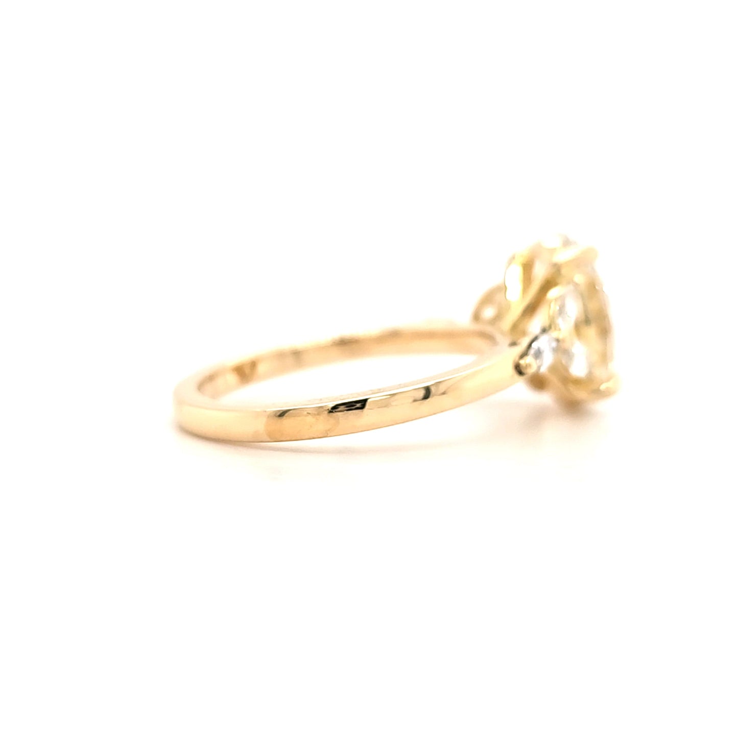 Adley – " 3ct " Oval Solitaire in 18k with Marquise Side Stones (Ready) - Prime & Pure