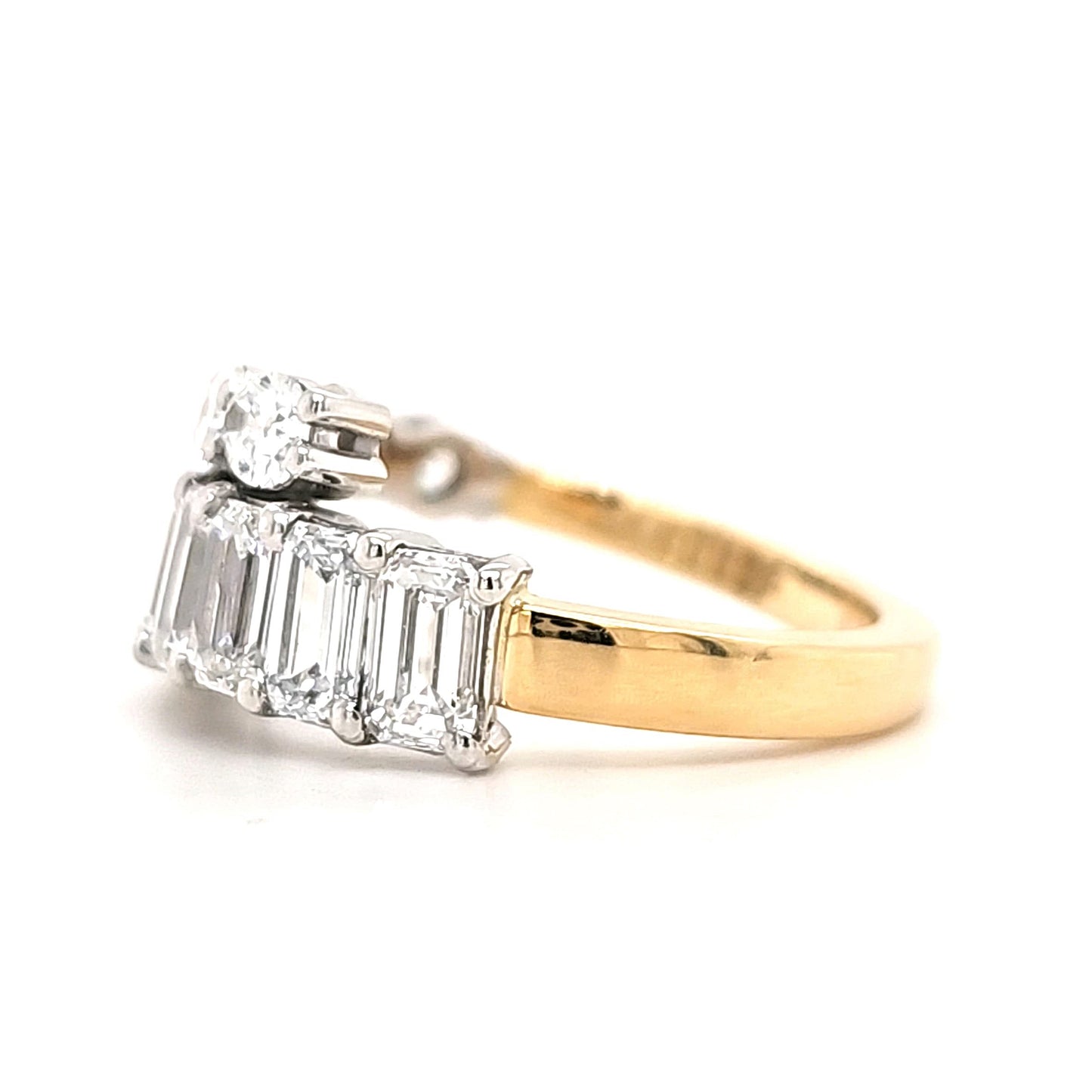 Monet - Oval and Emerald Diamonds Half Eternity Ring - Prime & Pure