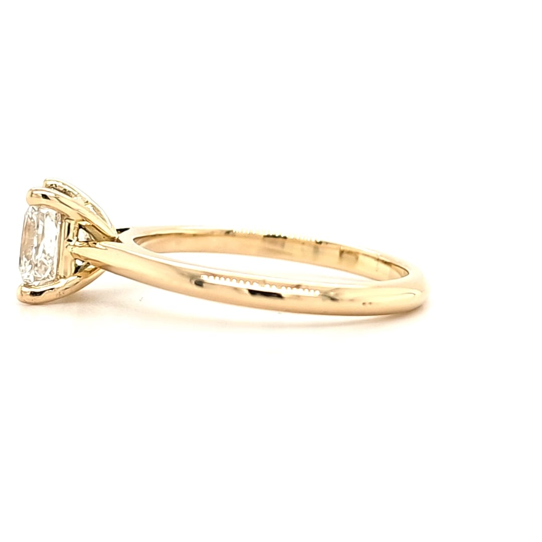 Eve – " 2ct " Princess Solitaire in 18k Gold with Plain Band (Ready) - Prime & Pure