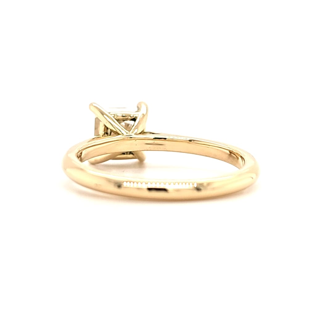Eve – " 2ct " Princess Solitaire in 18k Gold with Plain Band (Ready) - Prime & Pure