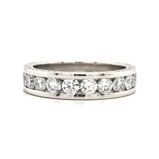 Skylar - Round Diamond Channel Set with pave sides - Prime & Pure