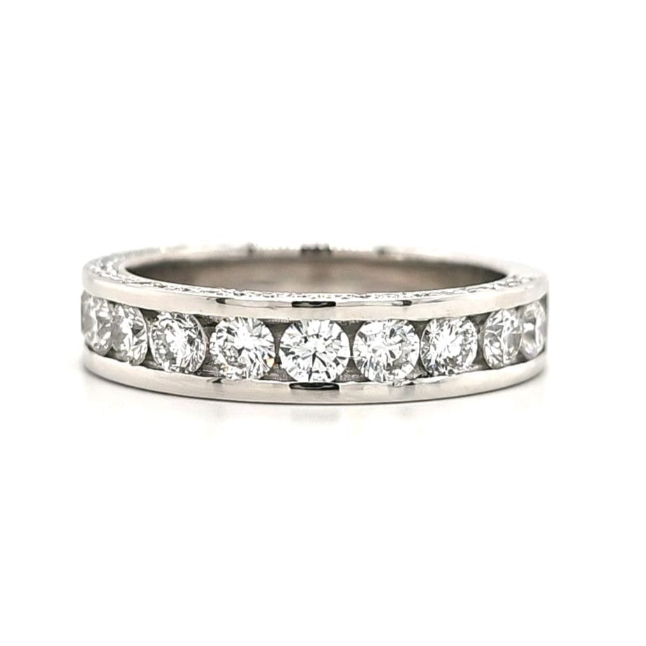 Skylar - Round Diamond Channel Set with pave sides - Prime & Pure