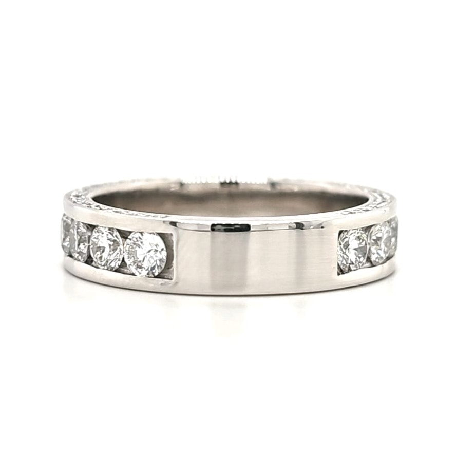 Skylar - Round Diamond Channel Set with pave sides - Prime & Pure