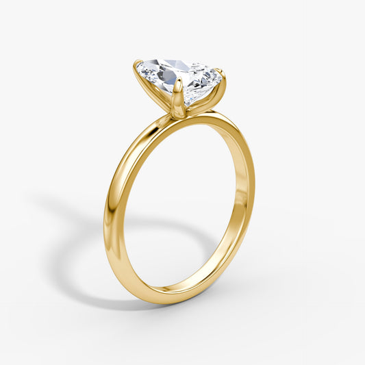 Pear Cut Diamond Solitaire Ring - Prime & Pure