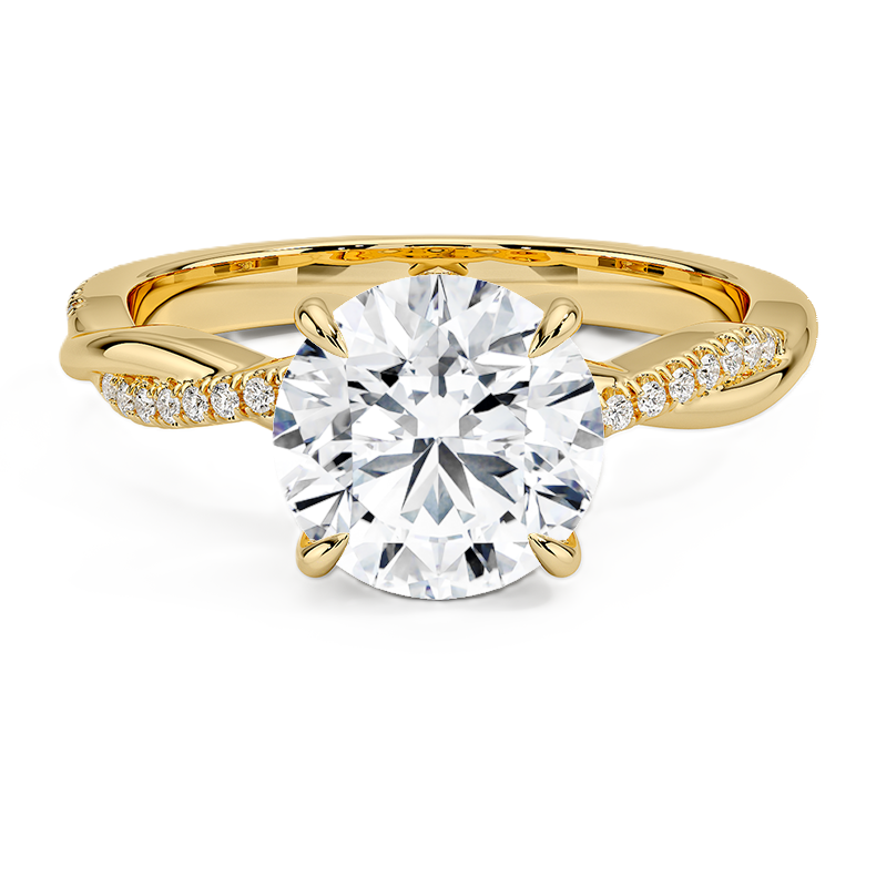 Round Cut Diamond Twisted Pave Band Ring - Prime & Pure