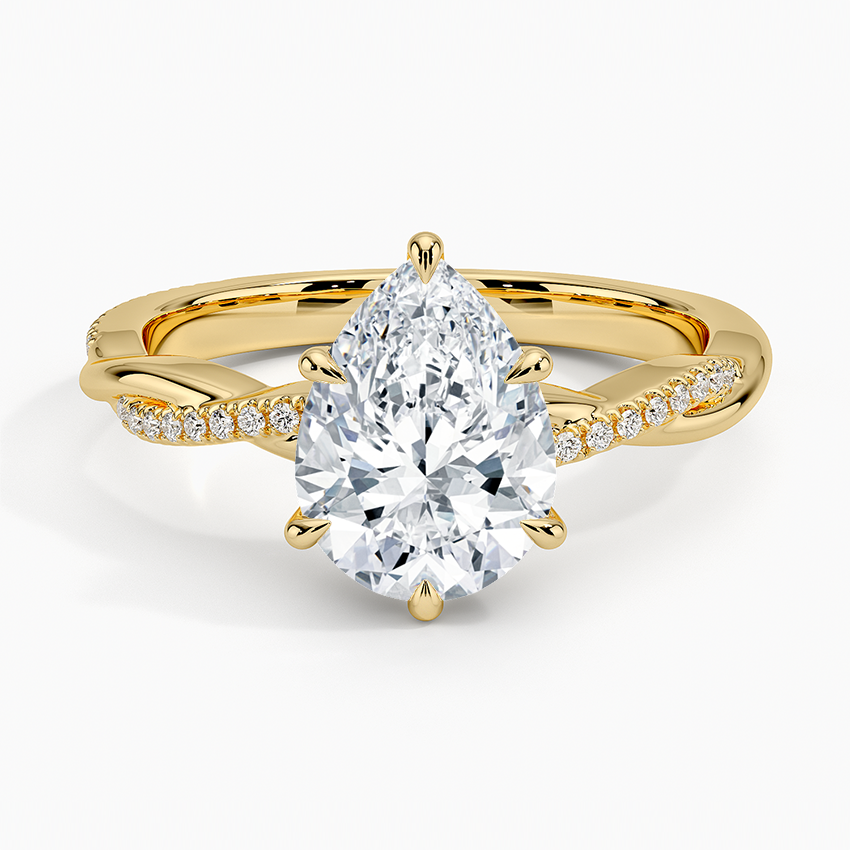 Pear Cut Diamond Twisted Pave Band Ring - Prime & Pure