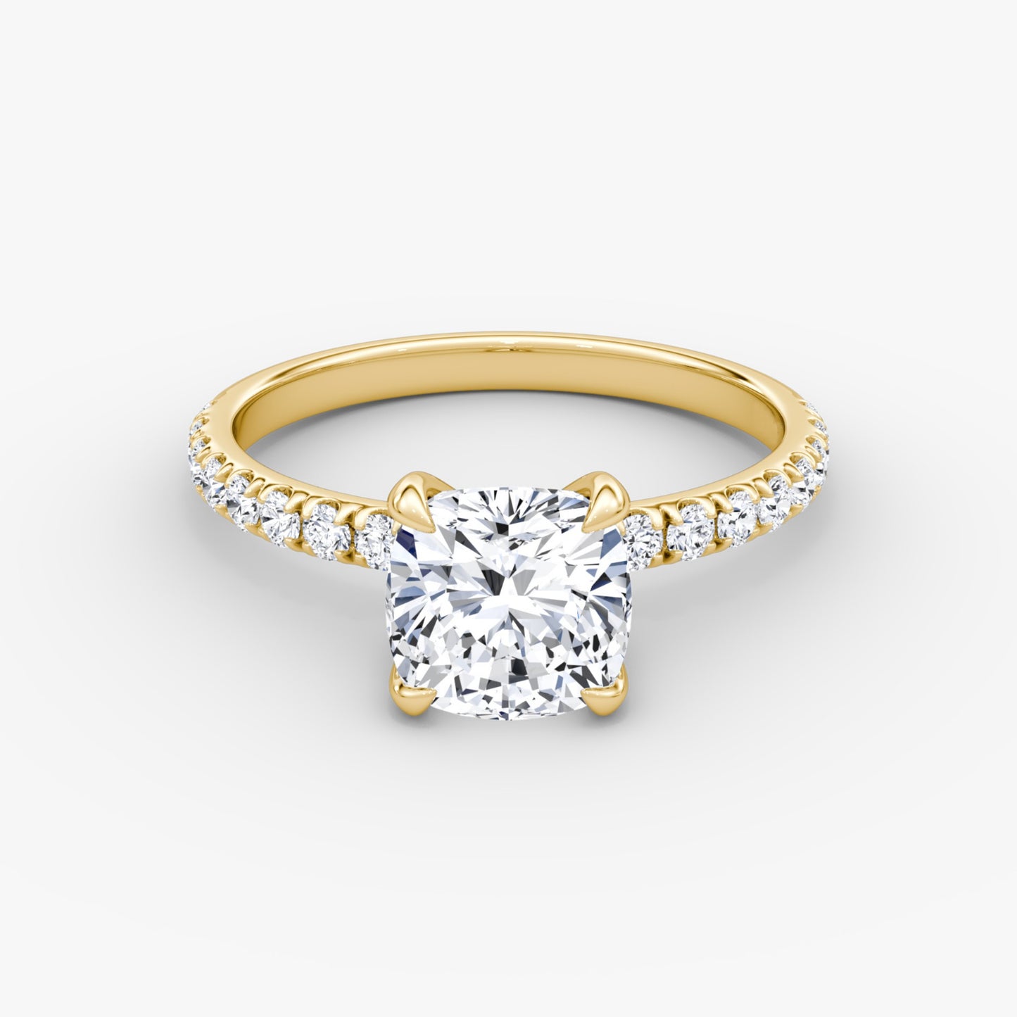 Cushion Cut Diamond Pave Band Ring - Prime & Pure