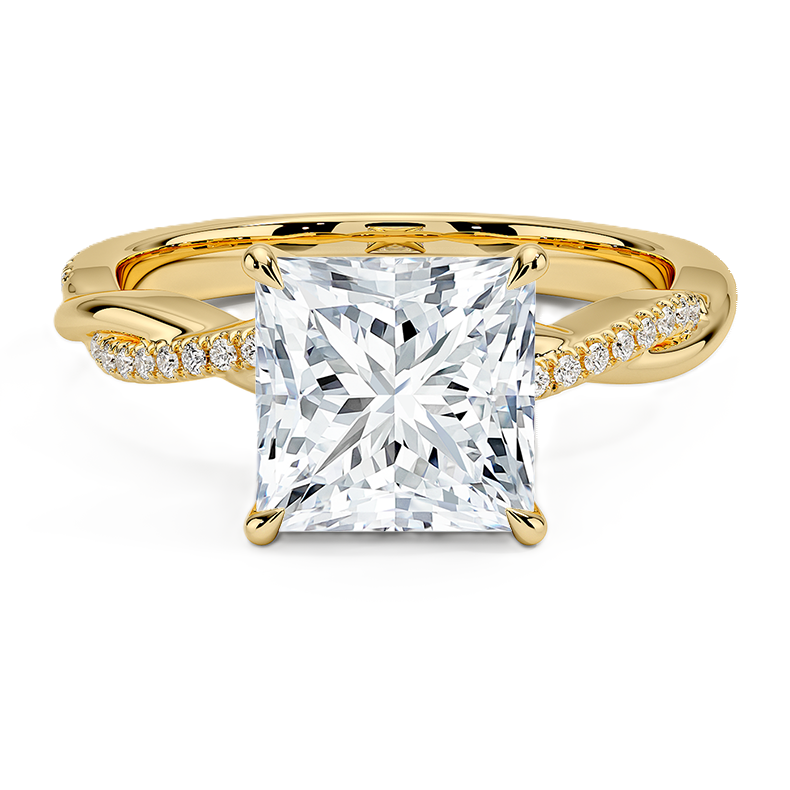 Princess Cut Diamond Twisted Pave Band Ring - Prime & Pure