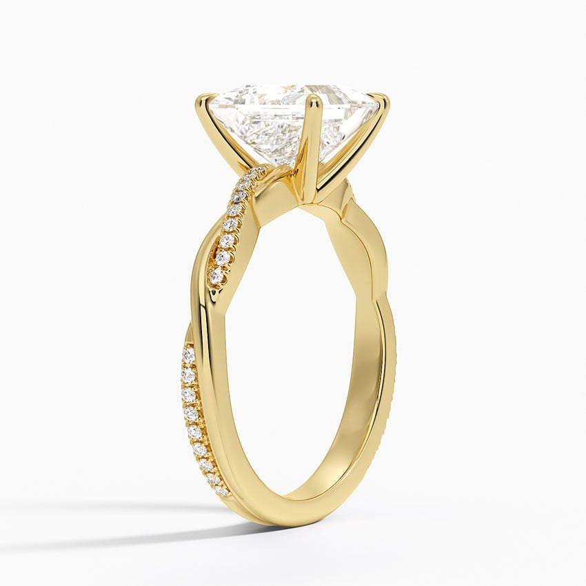 Princess Cut Diamond Twisted Pave Band Ring - Prime & Pure