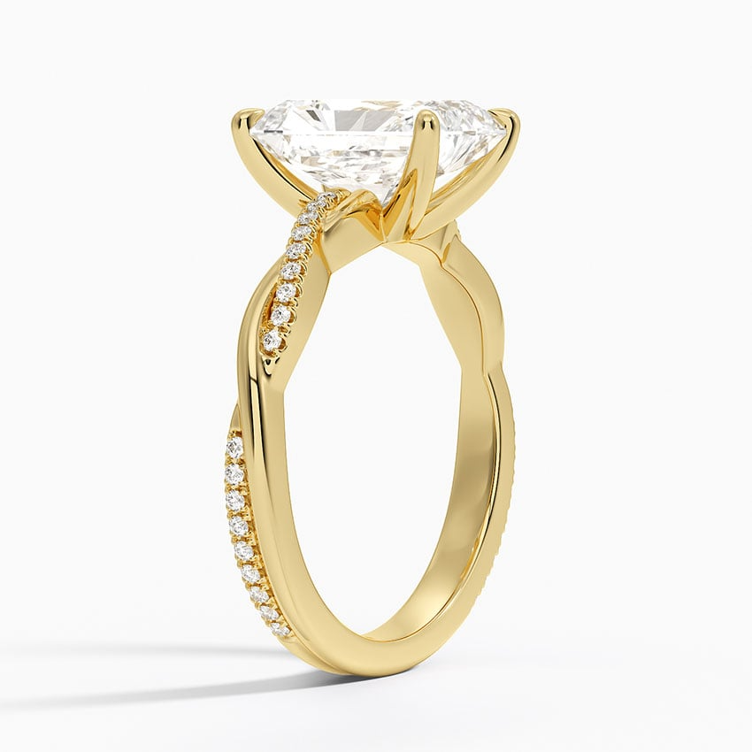 Radiant Cut Diamond Twisted Pave Band Ring - Prime & Pure