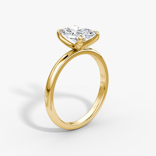 Radiant Cut Diamond Solitaire Ring - Prime & Pure