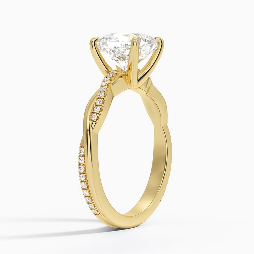 Cushion Cut Diamond Twisted Pave Band Ring - Prime & Pure