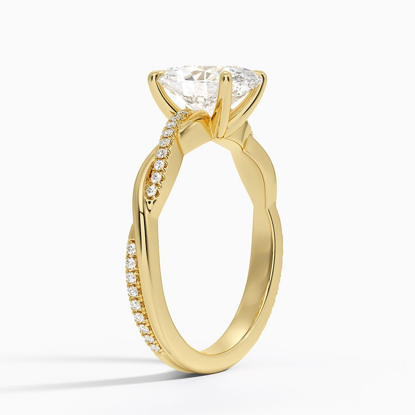 Oval Cut Diamond Twisted Pave Band Ring - Prime & Pure