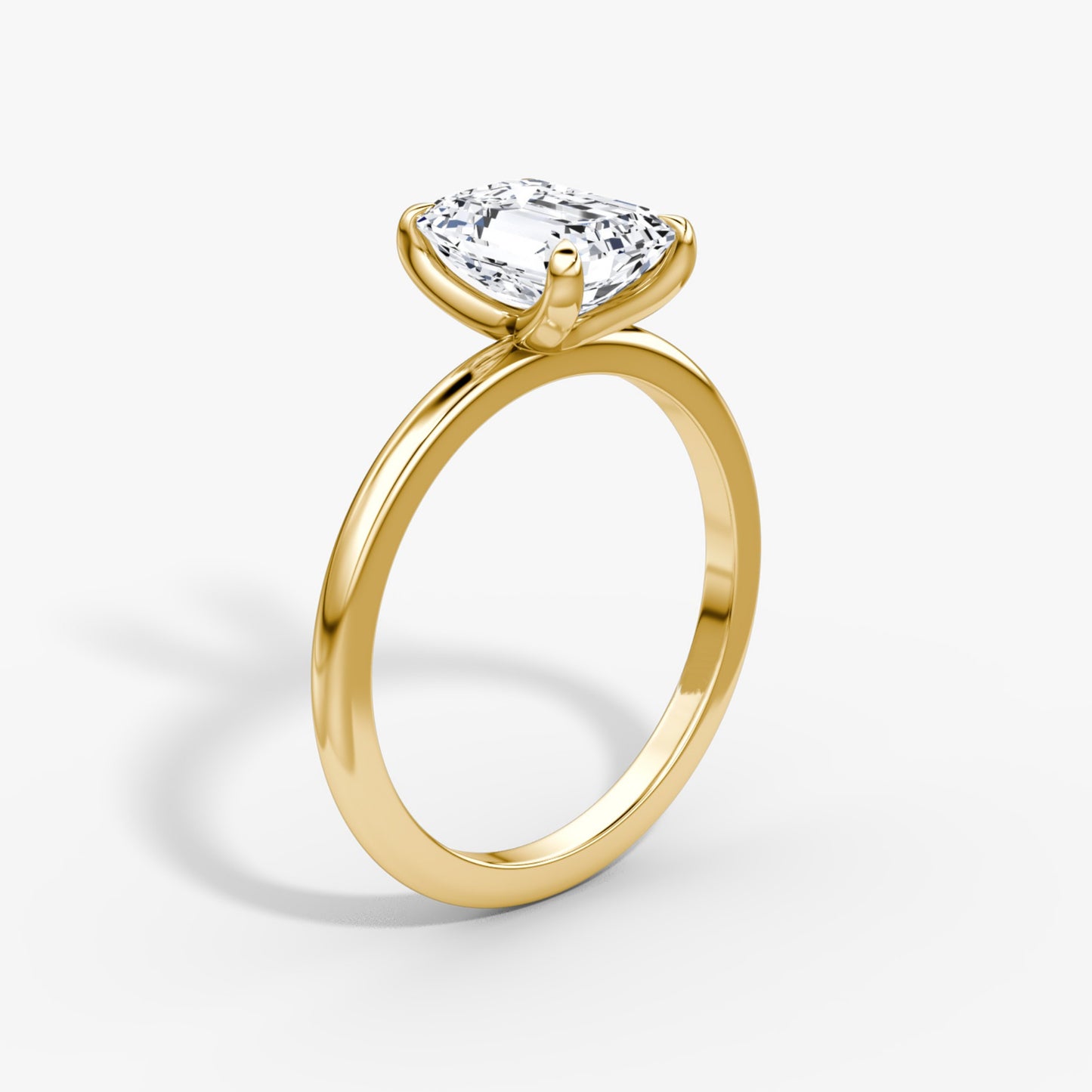Emerald Cut Diamond Solitaire Ring - Prime & Pure