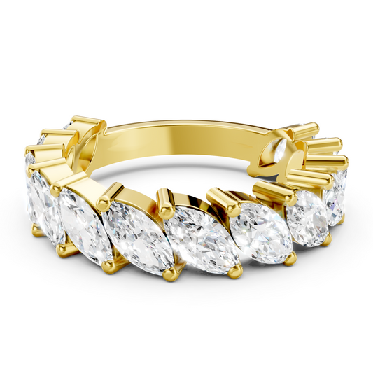 Clara - Diagonal Marquise Diamond Wedding Ring