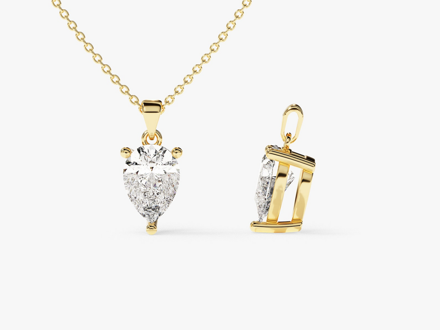 Pear Cut Diamond Solitaire Pendant - Prime & Pure