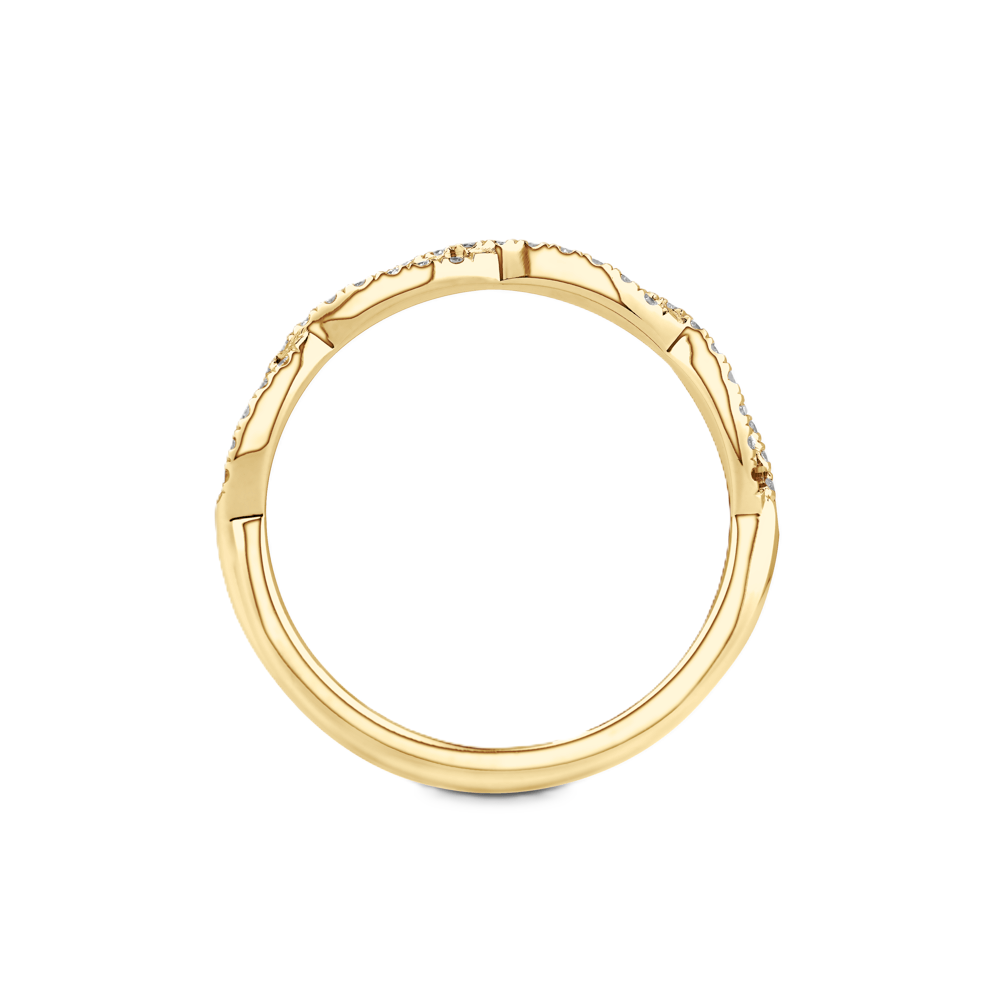 Twisted Wedding Ring with Pavé Diamond - Prime & Pure