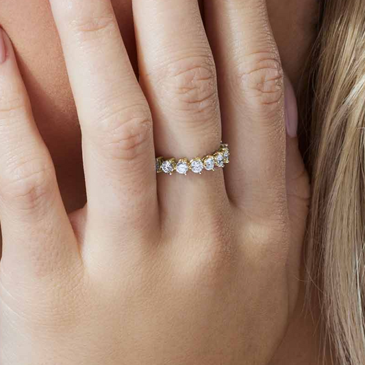 Three-Prong Diamond Half Eternity Ring - Prime & Pure