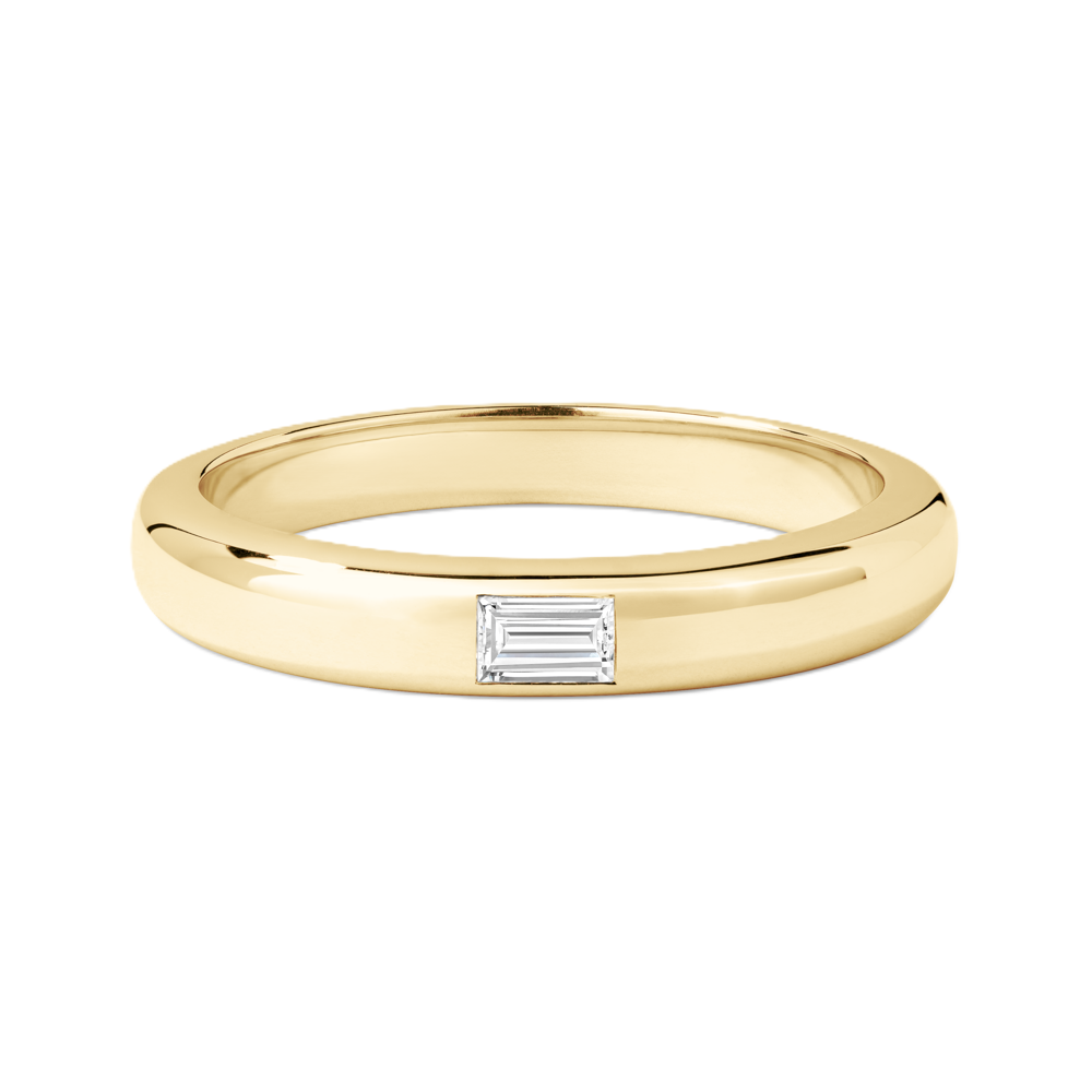 Wedding Ring with a Baguette Diamond - Prime & Pure
