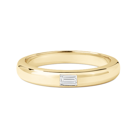Wedding Ring with a Baguette Diamond - Prime & Pure