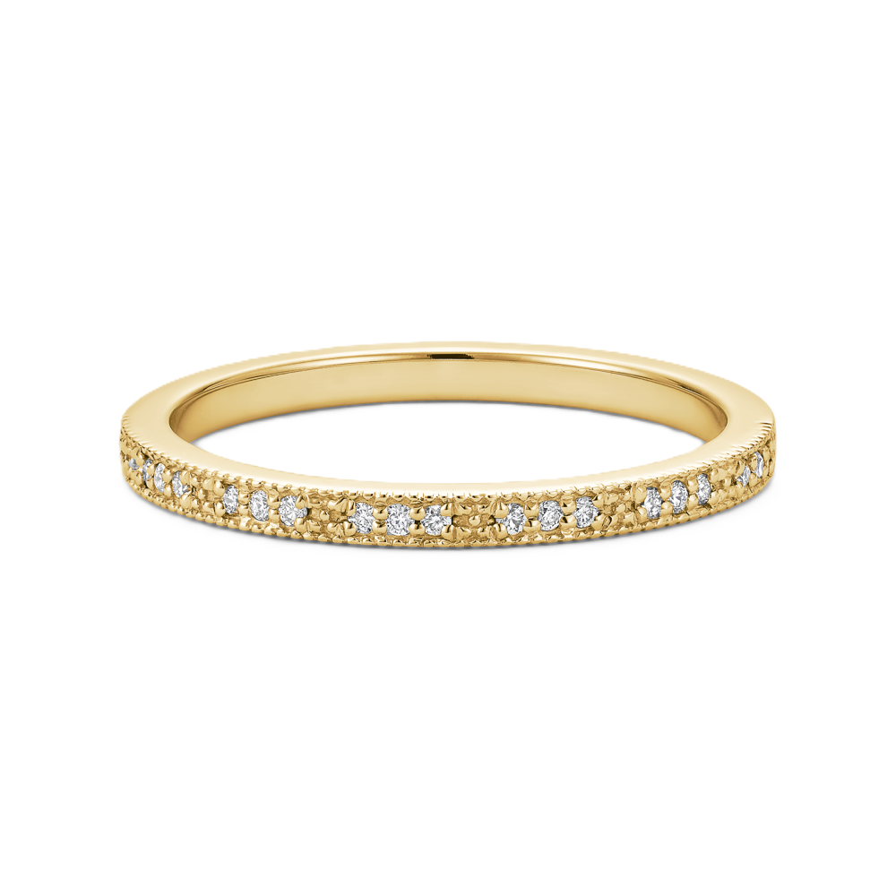 Diamond Pavé Milgrain Wedding Ring - Prime & Pure