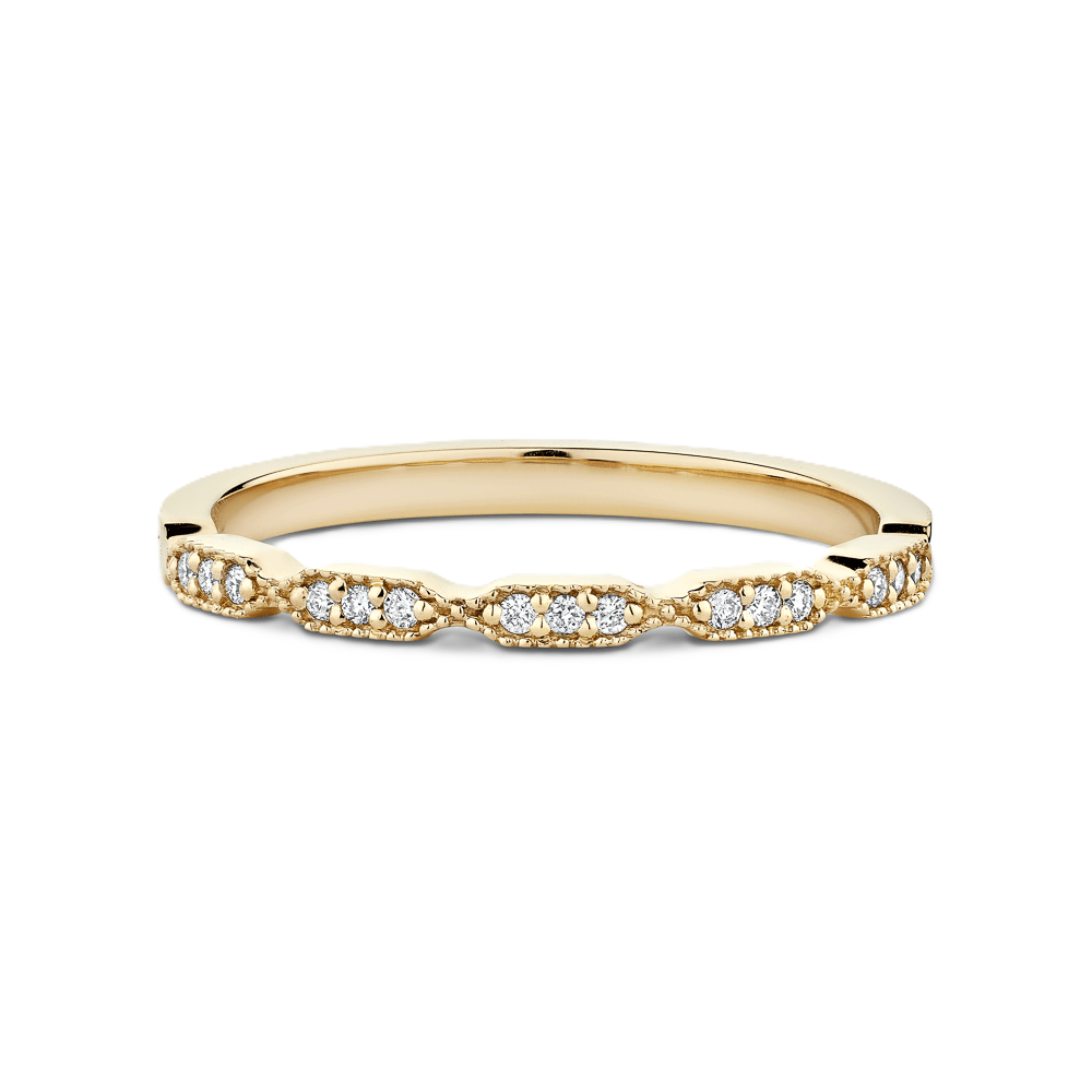 Diamond Wedding Ring with Milgrain Detailing - Prime & Pure