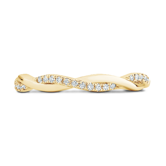 Twisted Wedding Ring with Pave Diamonds half way - Prime & Pure