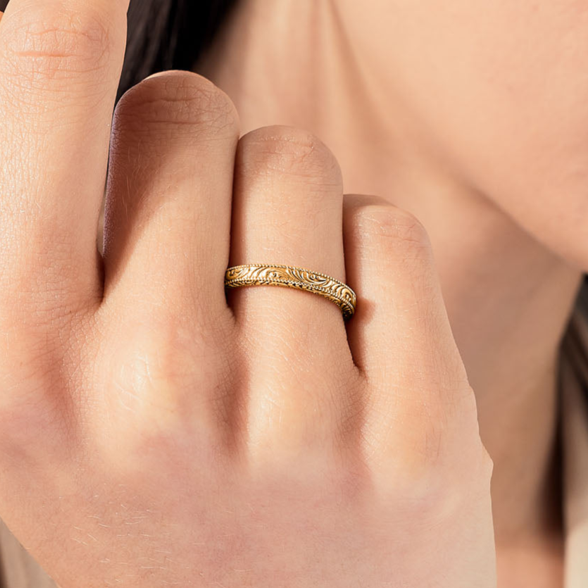 Zara - Wedding Ring with Filigree Detailing - Prime & Pure