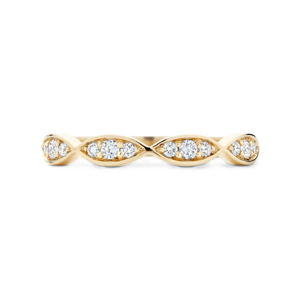 Scalloped Round Diamond Wedding Ring - Prime & Pure