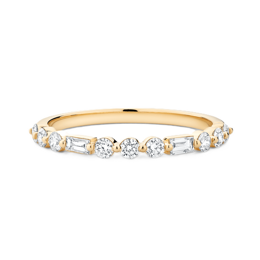 Baguette and Round Diamond Wedding Ring - Prime & Pure
