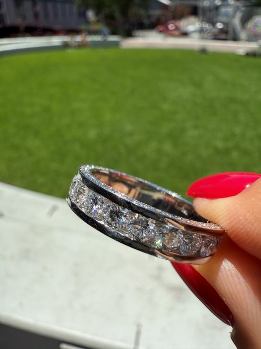 Skylar - Round Diamond Channel Set with pave sides - Prime & Pure