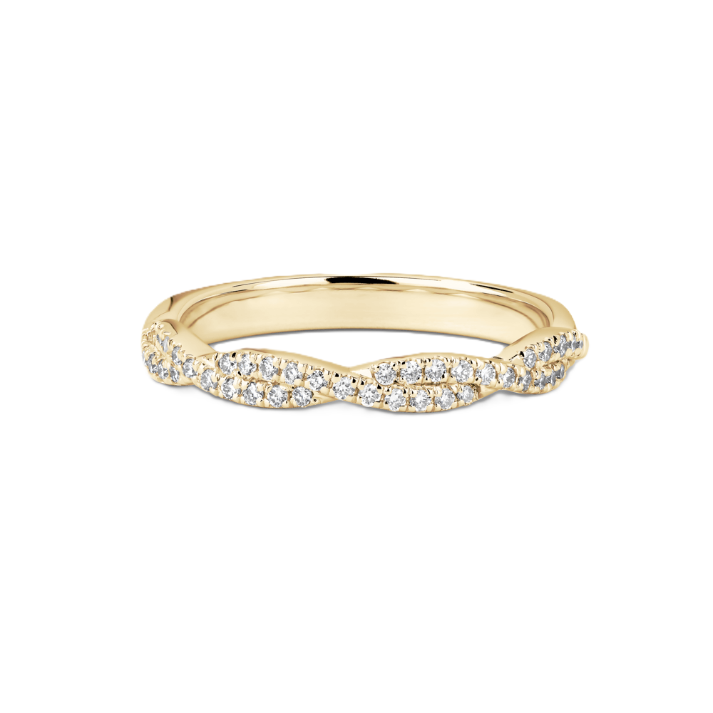 Twisted Wedding Ring with Pavé Diamond - Prime & Pure