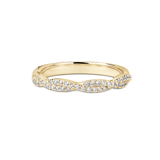 Twisted Wedding Ring with Pavé Diamond - Prime & Pure