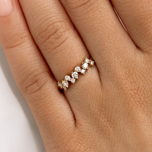 Short Cluster Diamond Pavé Ring - Prime & Pure