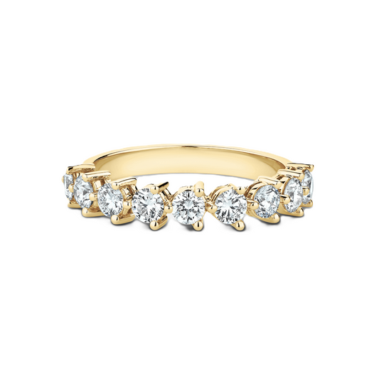 Three-Prong Diamond Half Eternity Ring - Prime & Pure