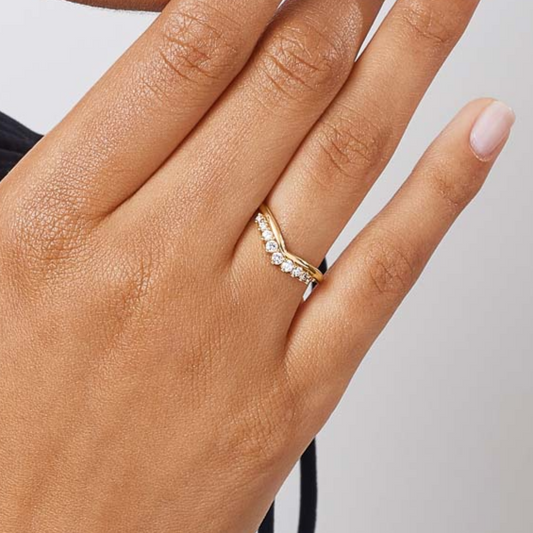 Curved Diamond Pavé Ring - Prime & Pure