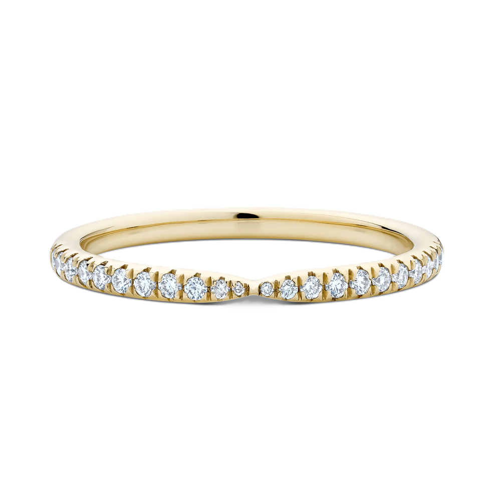 Tapered Centre Diamond Pavé Wedding Ring - Prime & Pure