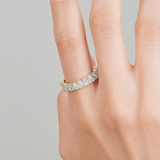 Radiant-Cut Half-Eternity Ring - Prime & Pure
